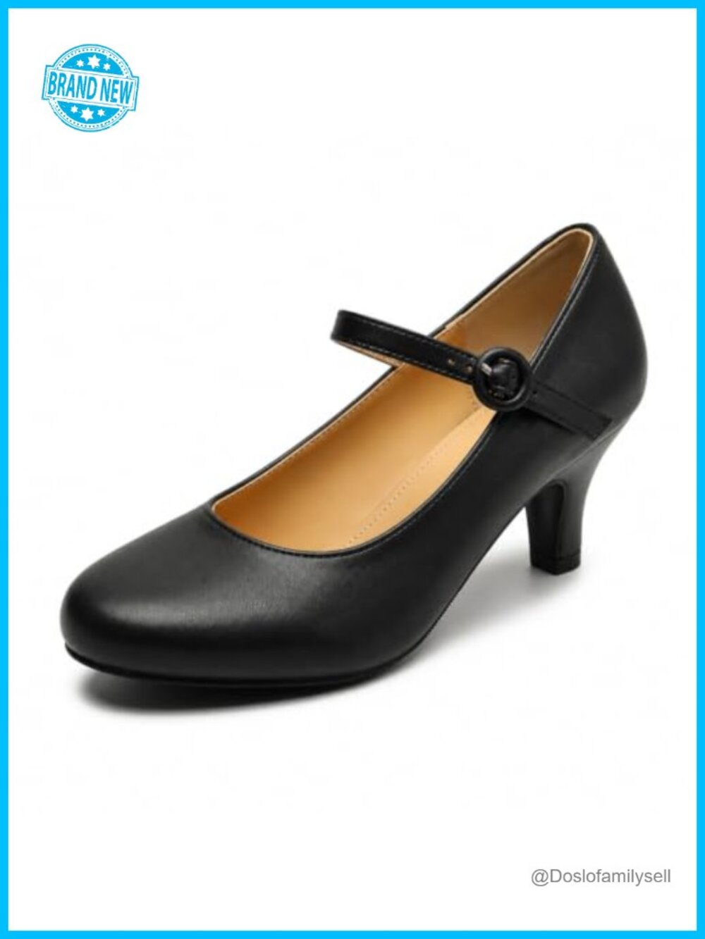 Kitten Heel Mary Jane Pumps Round Toe Ankle Strap Office Work Wedding Shoes